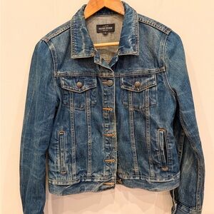 J.Crew Indigo Denim Trucker Jacket Women Small Medium Wash Blue Jean Coat